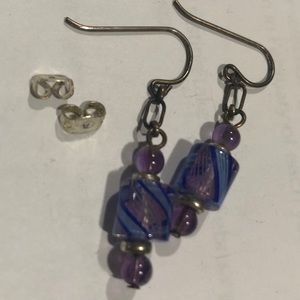 Purple, Pink, Blue Dangling Earrings (2 pairs)